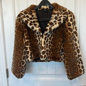Worn once cejon faux animal print jacket size large